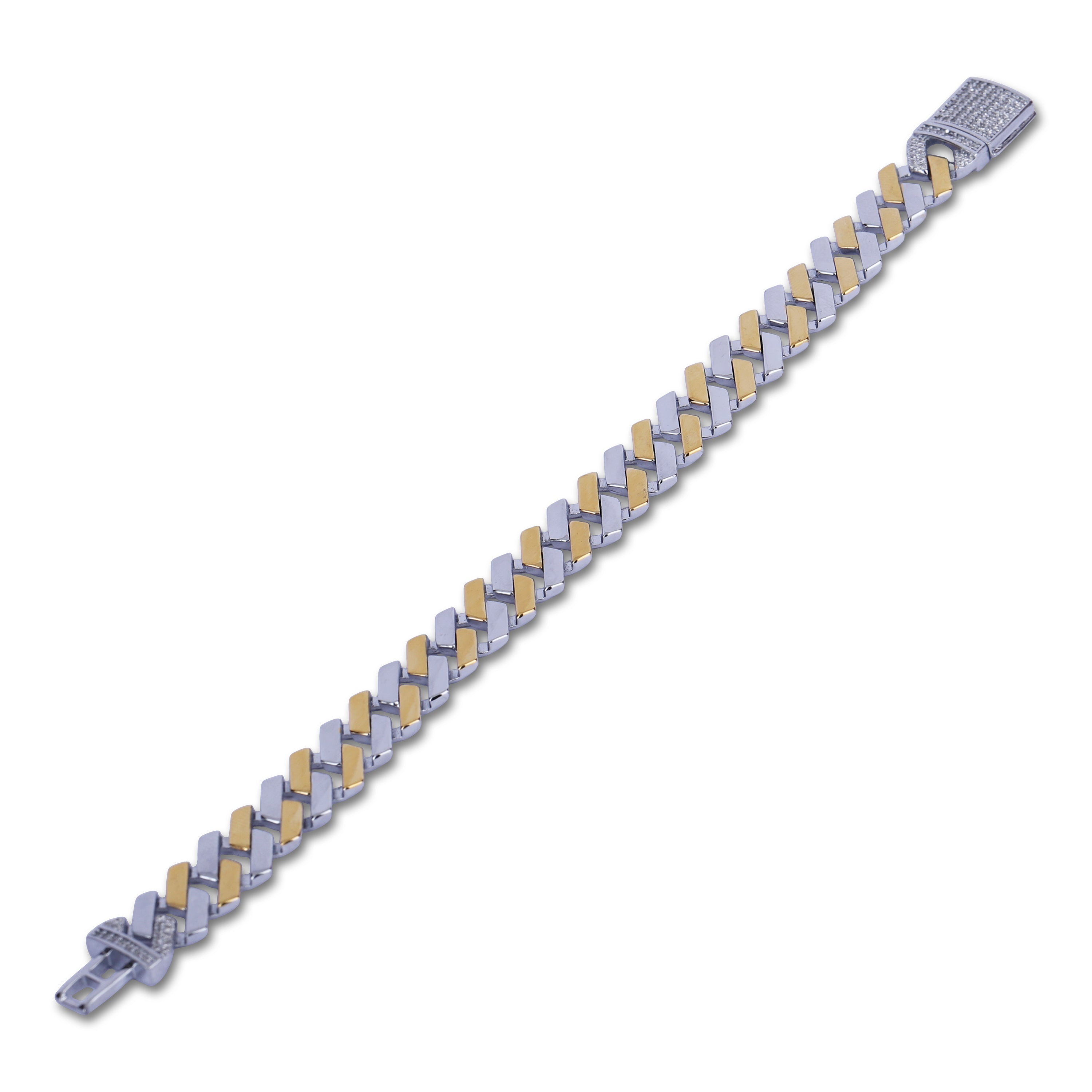 Diamond-Cut Dual-Tone Bracelet
