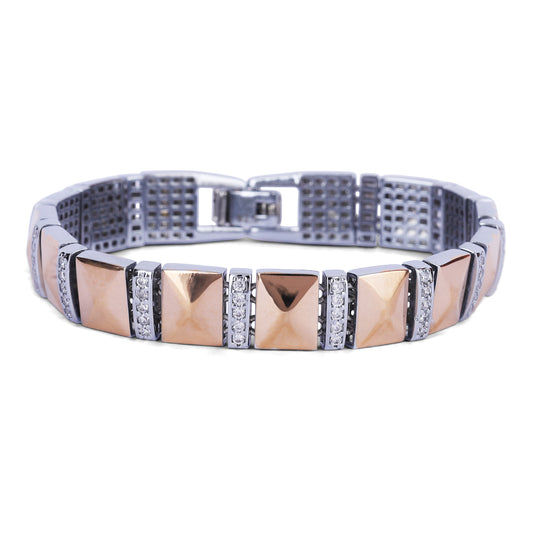 Dual-Tone Cuban Link Bracelet