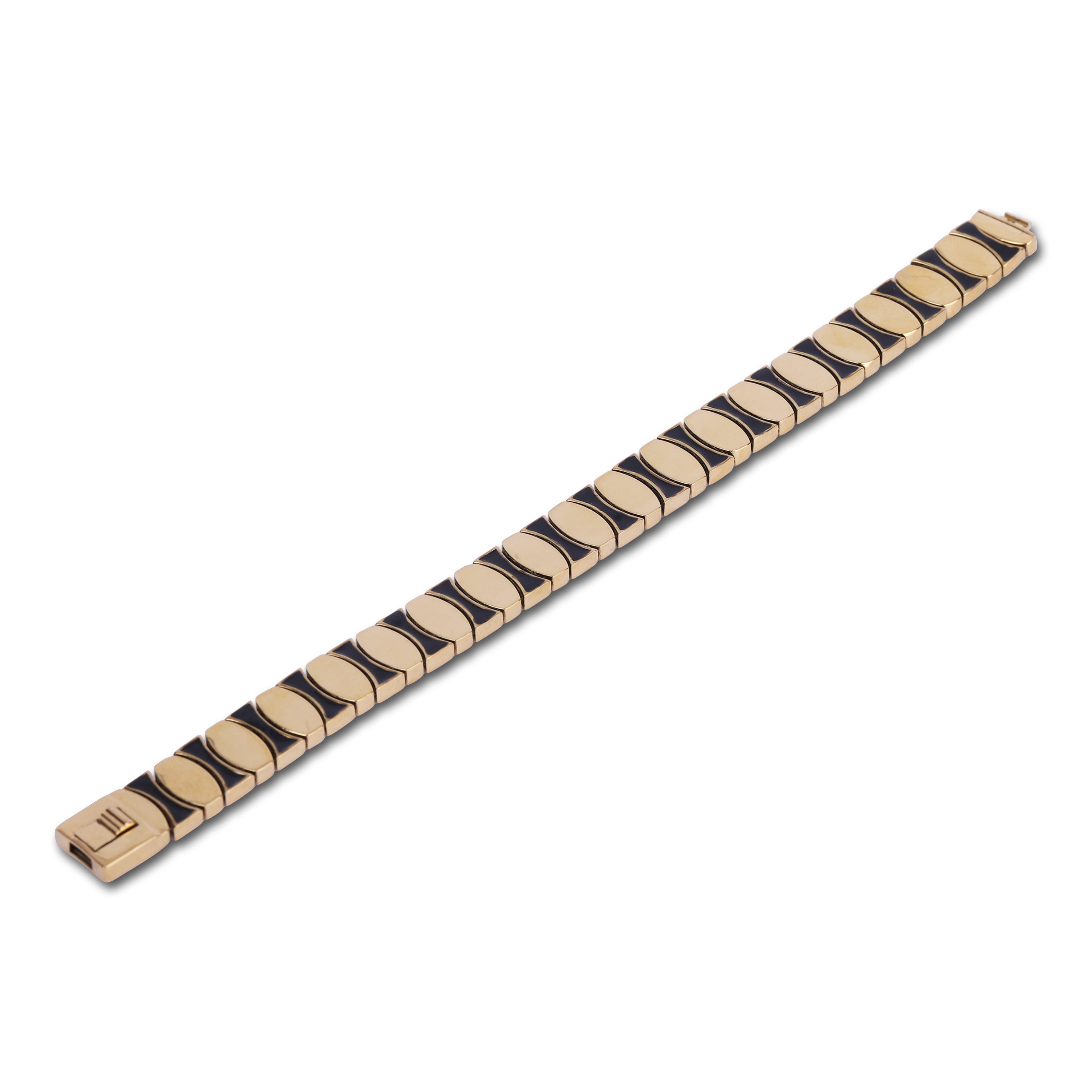Gold-Plated Black Enamel Bracelet