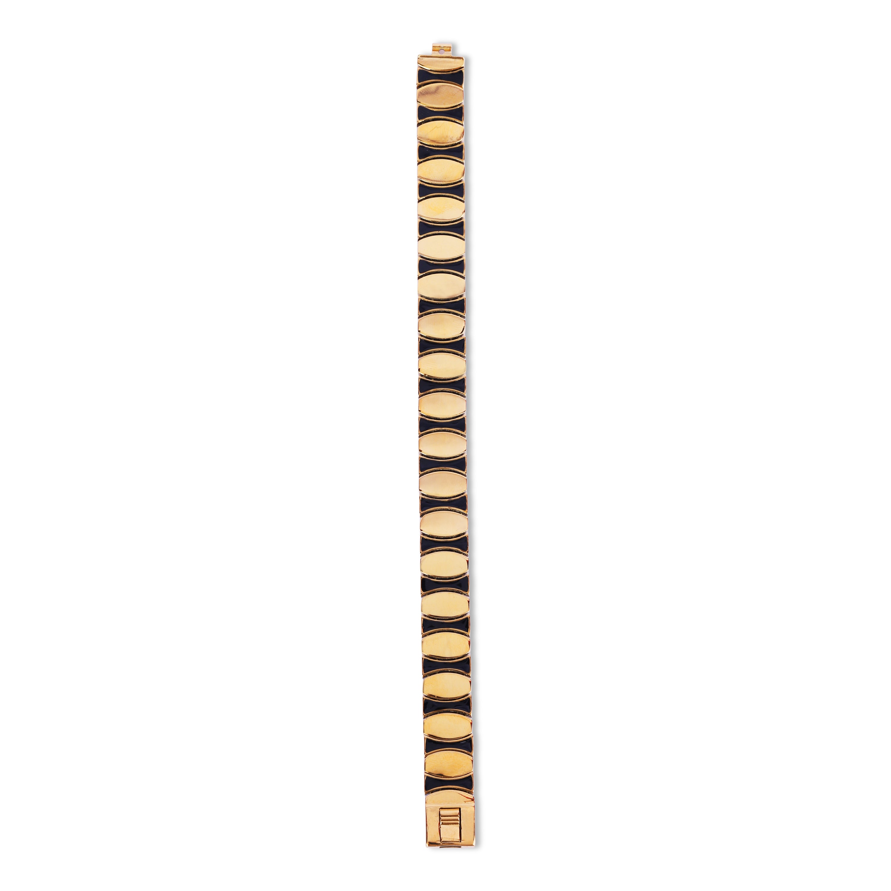 Gold-Plated Black Enamel Bracelet