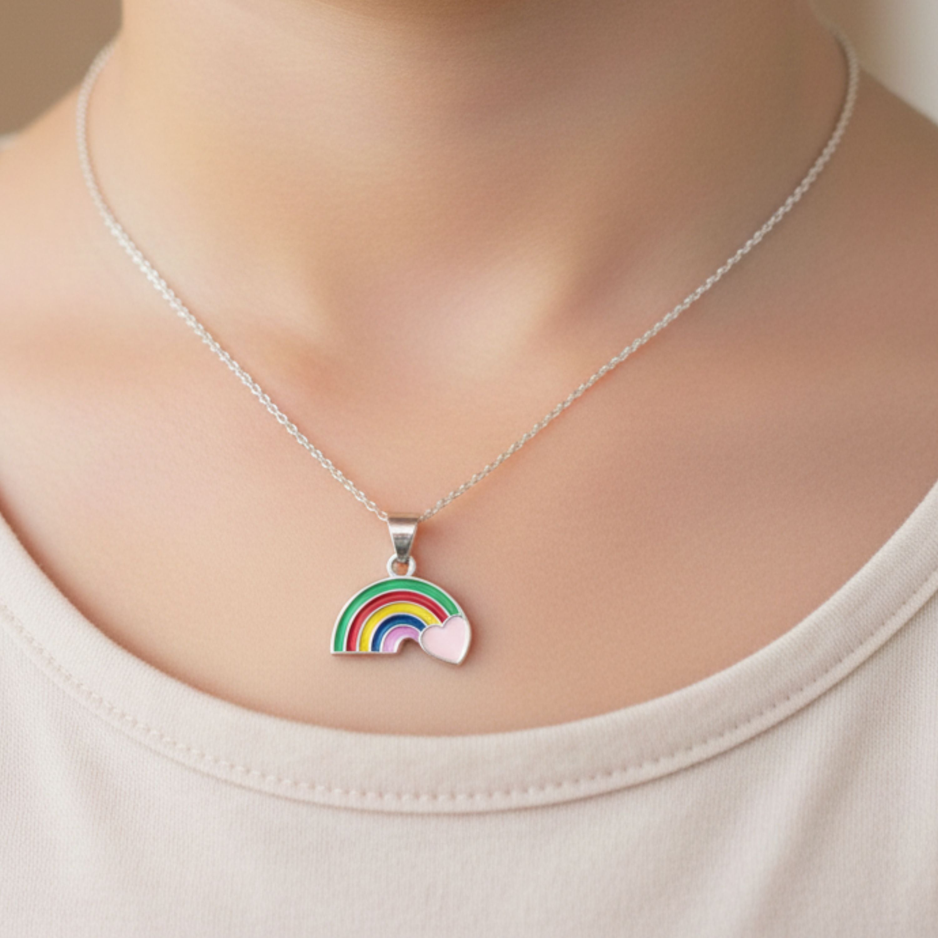 Rainbow Radiance Pendant With Chain