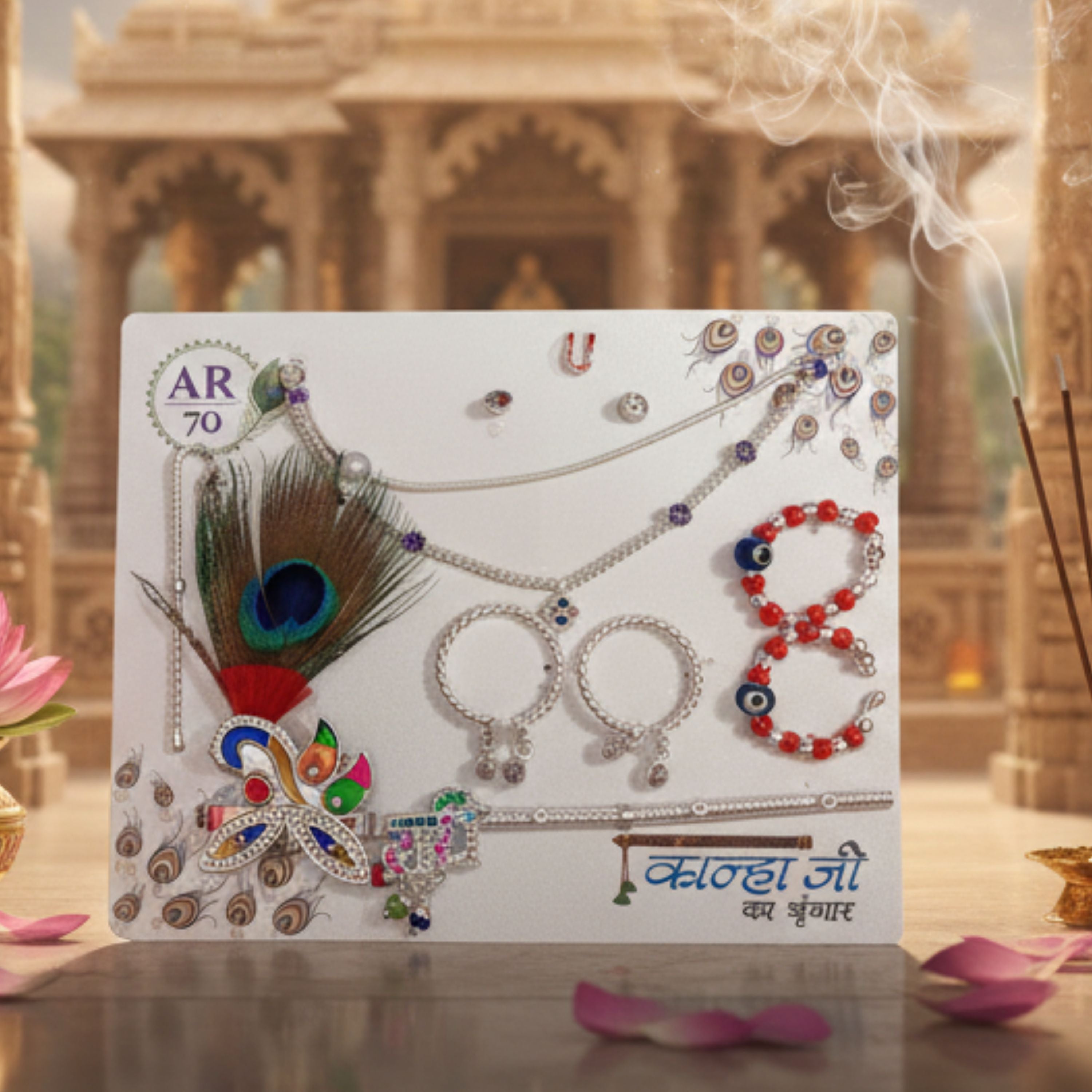 Divine Krishna Shringar Silver Set