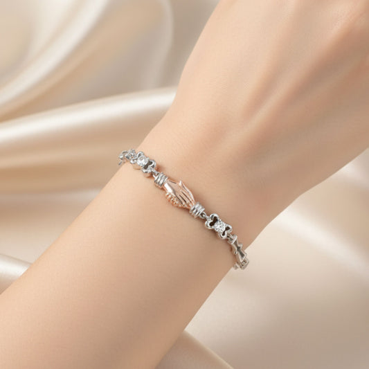 Golden Hand Shake Bracelet
