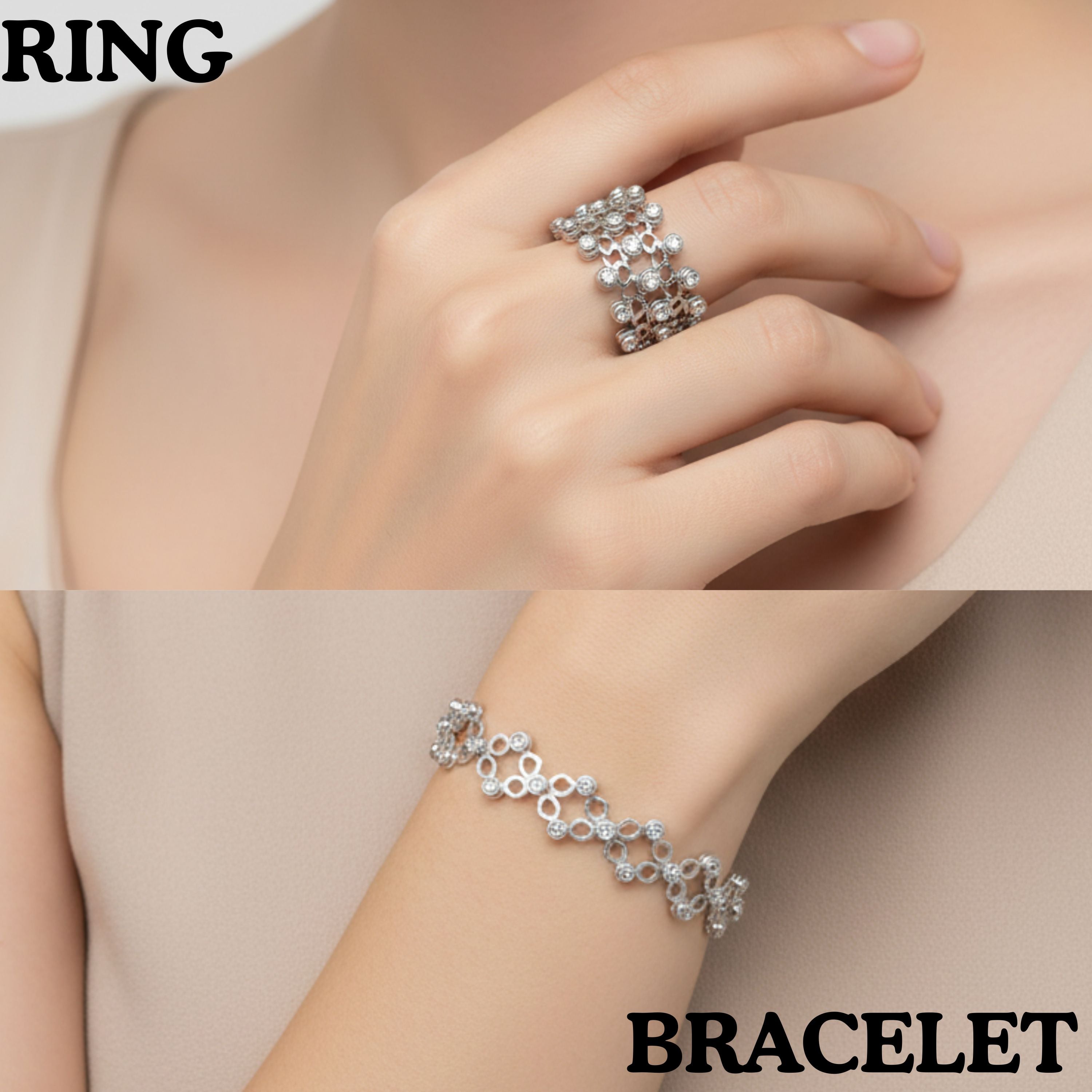 Twinkle Bond Heart Ring cum Bracelet