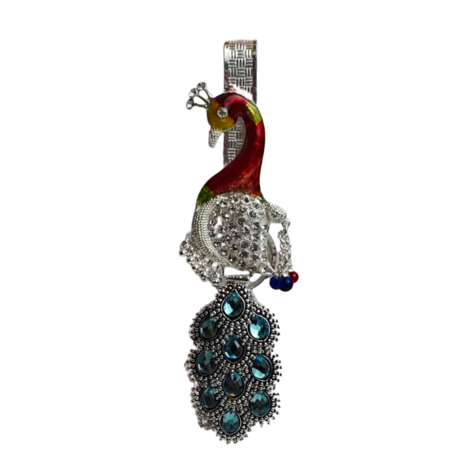 Royal Blue Peacock Keychain