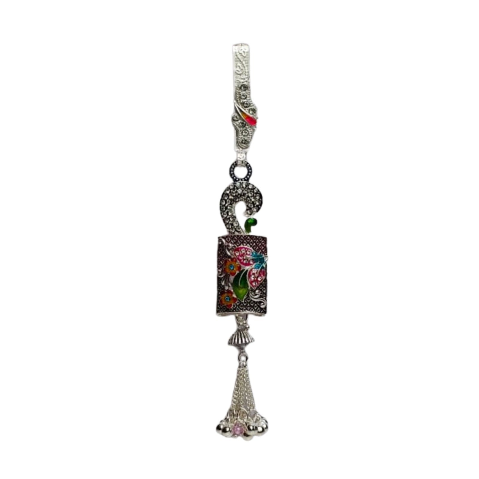 Floral Elegance Peacock Keychain