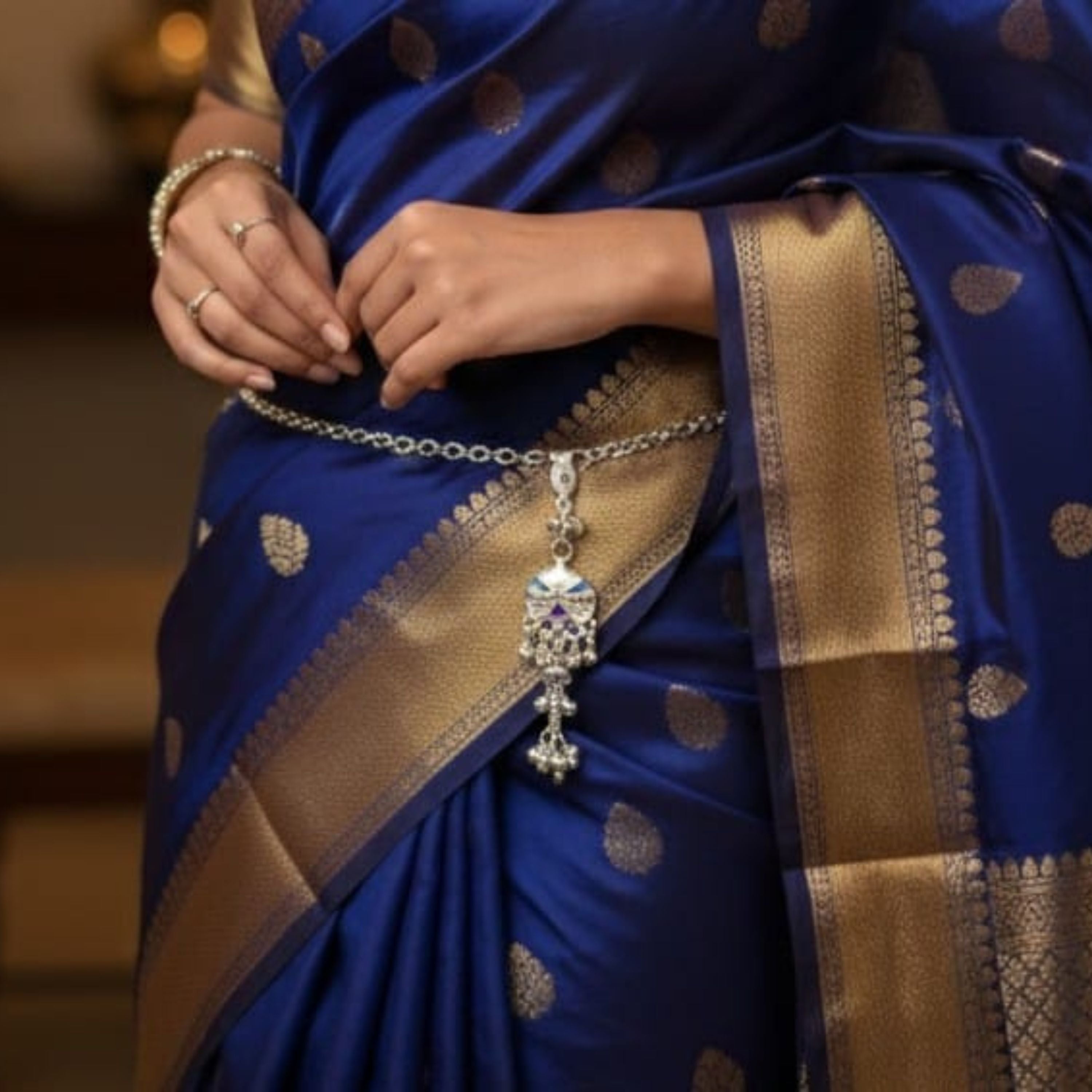 Royal Silver Dome Keychain