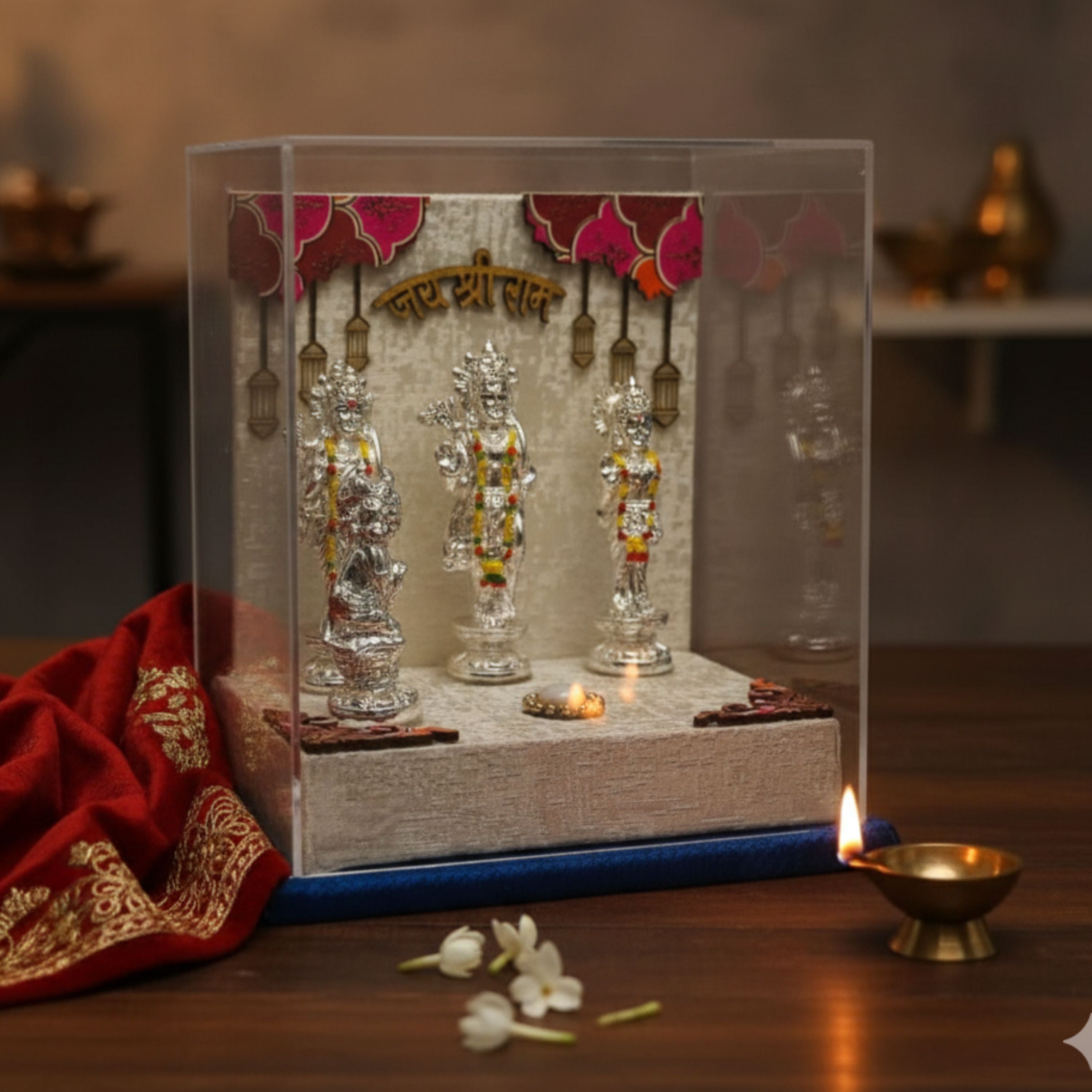 Divine Silver Ram Darbar Set