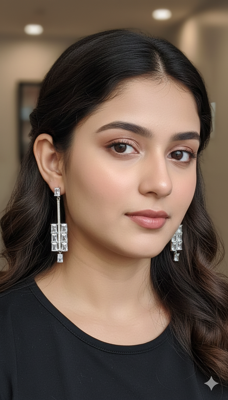 Crystal Axis Drop Earrings