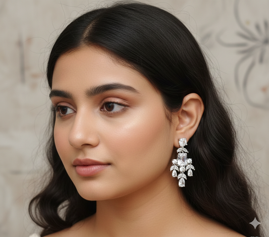 Crystal Grid Drop Earring