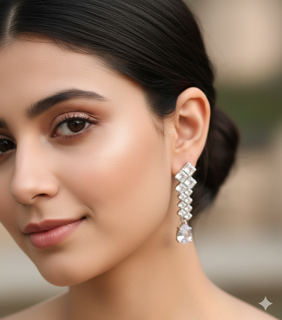 Silver Luxe Ladder Drop Earring