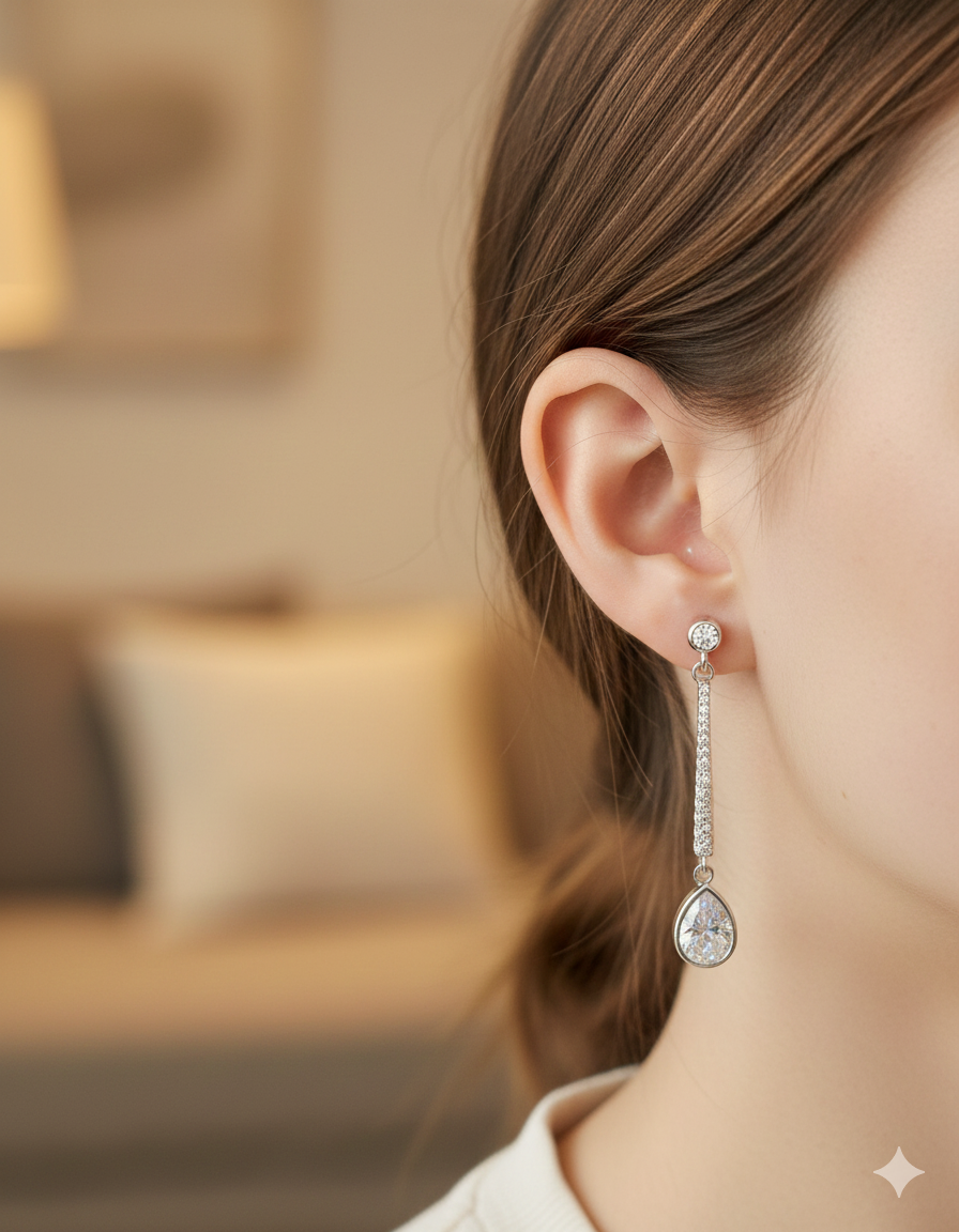 Silver Teardrop Elegance Drop Earring