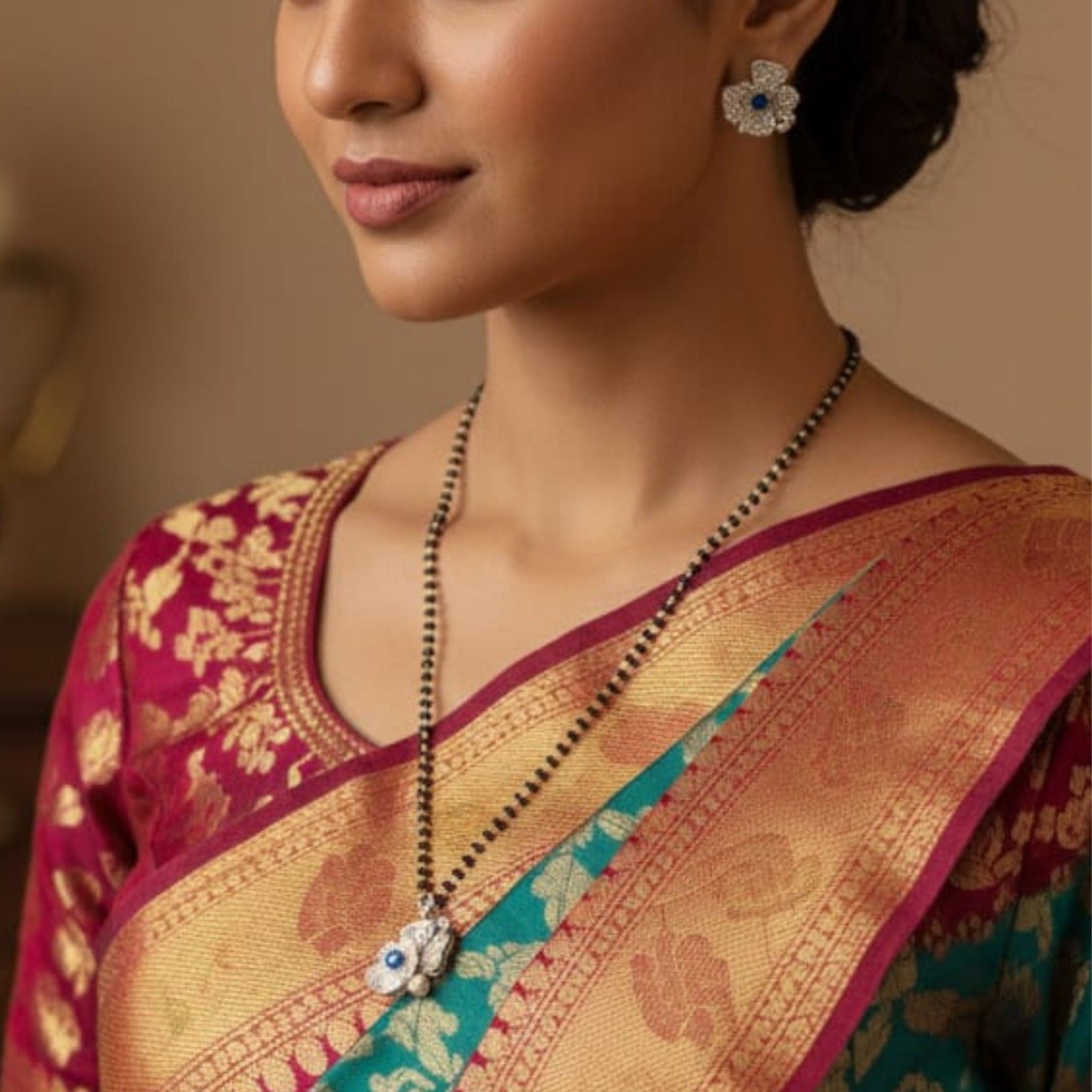 Blue Blossom Mangalsutra Set