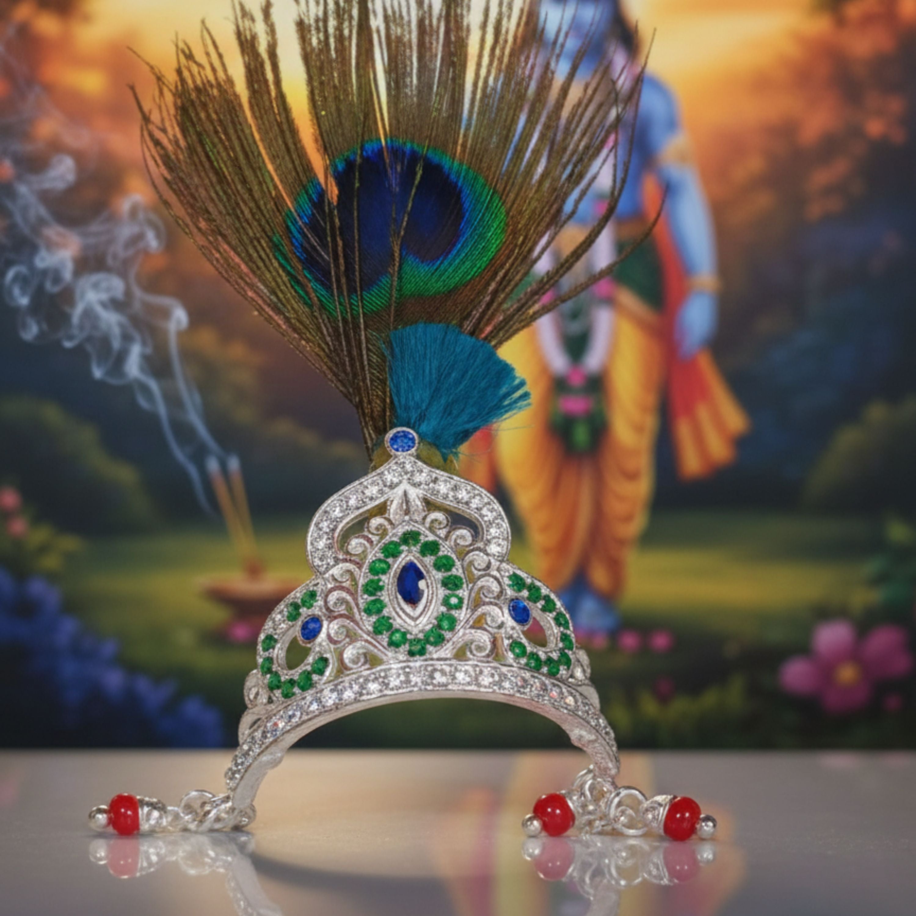 Silver Shyam Mukut (Krishna Crown)