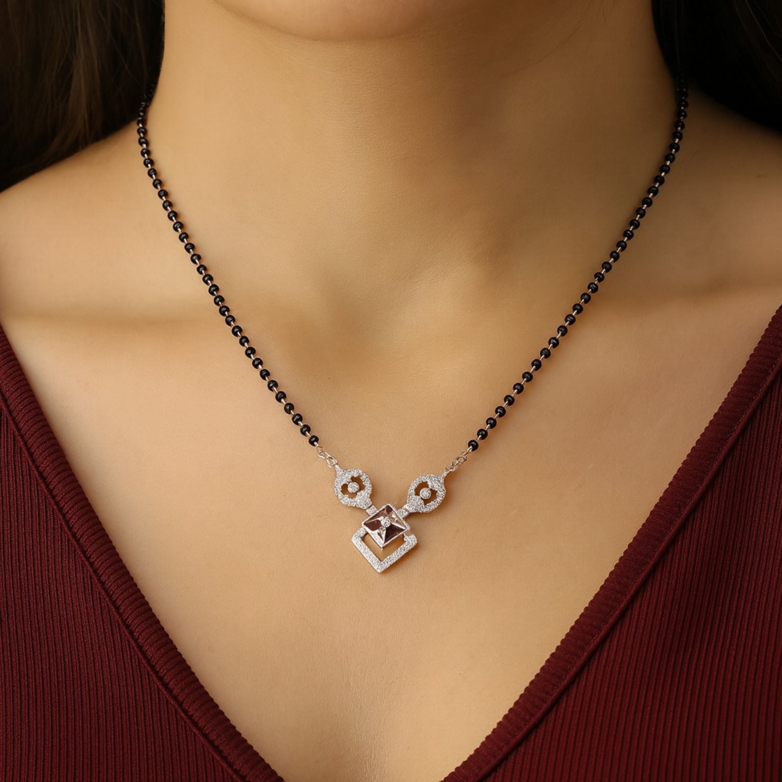 Floral Square Mangalsutra