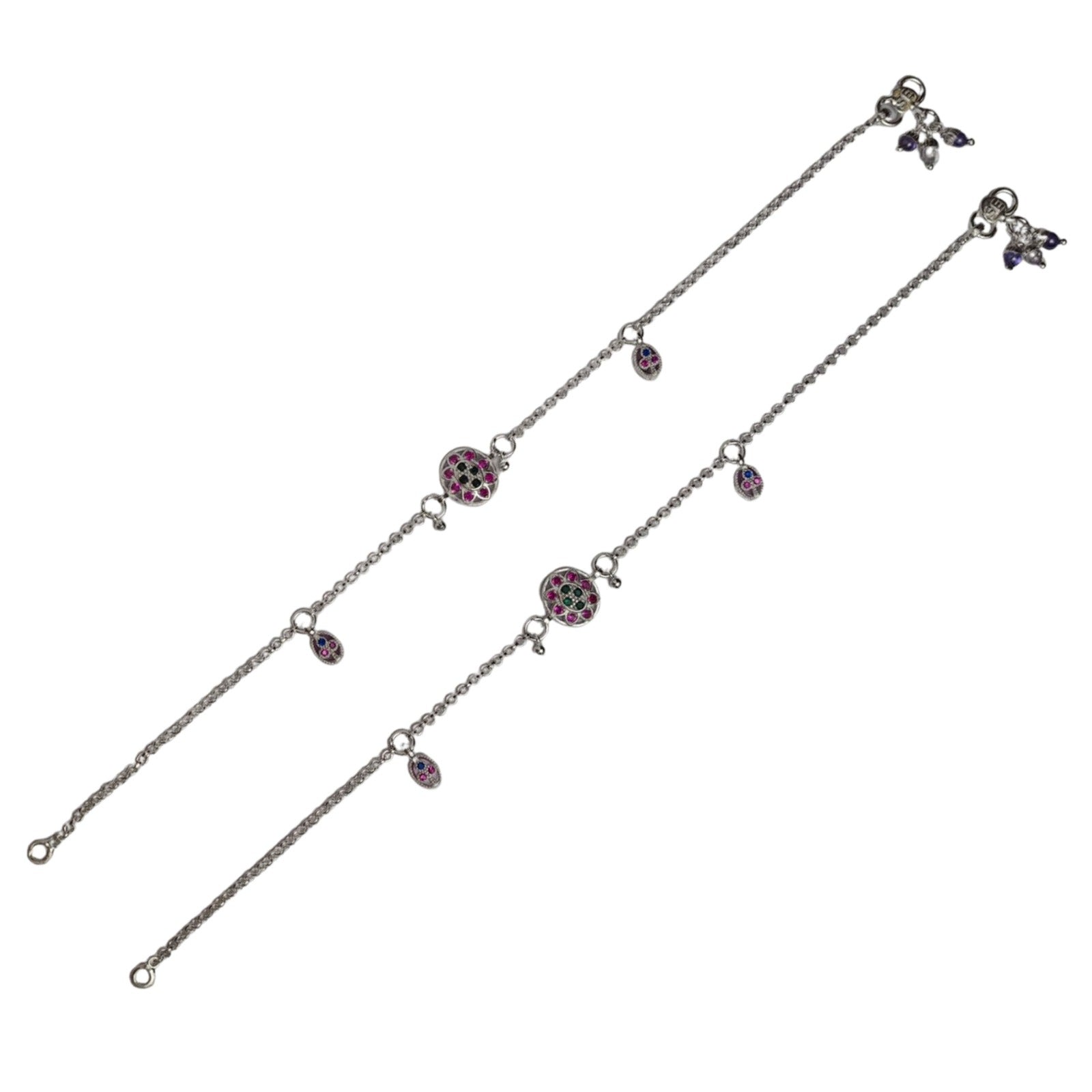 Round Charm Silver Payal