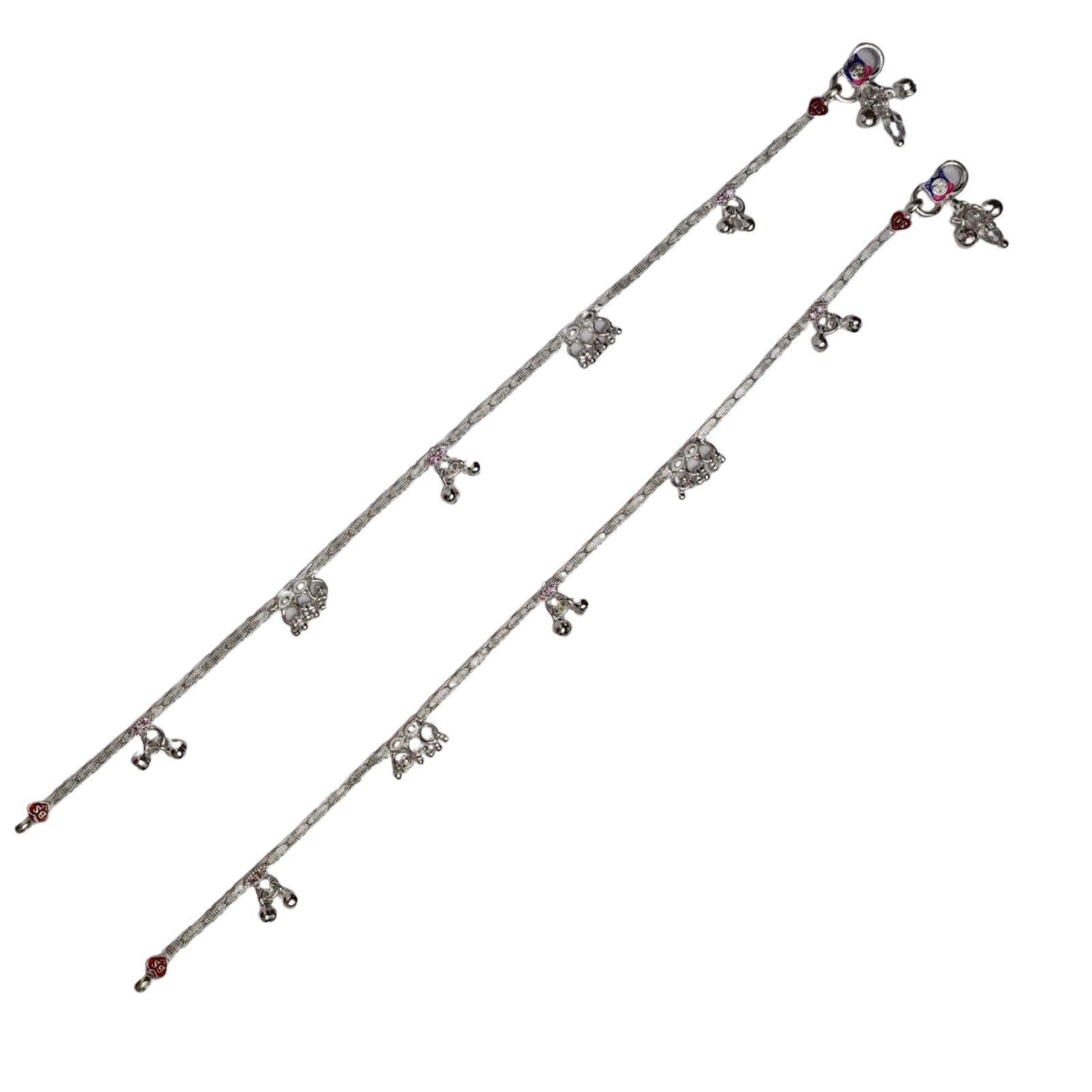 Flower Drop Silver Payal