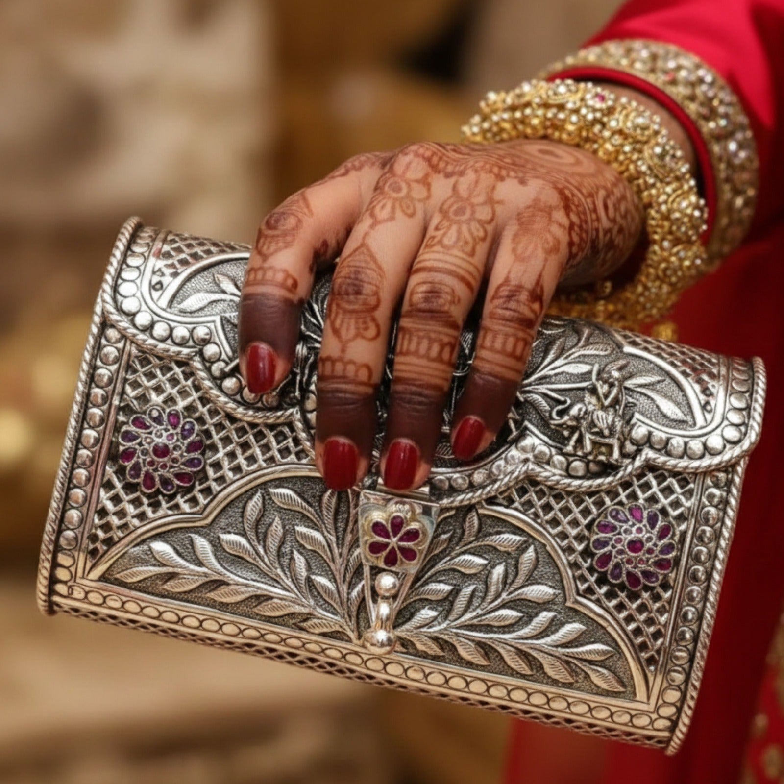 Maharani Bloom Sterling Silver Clutch