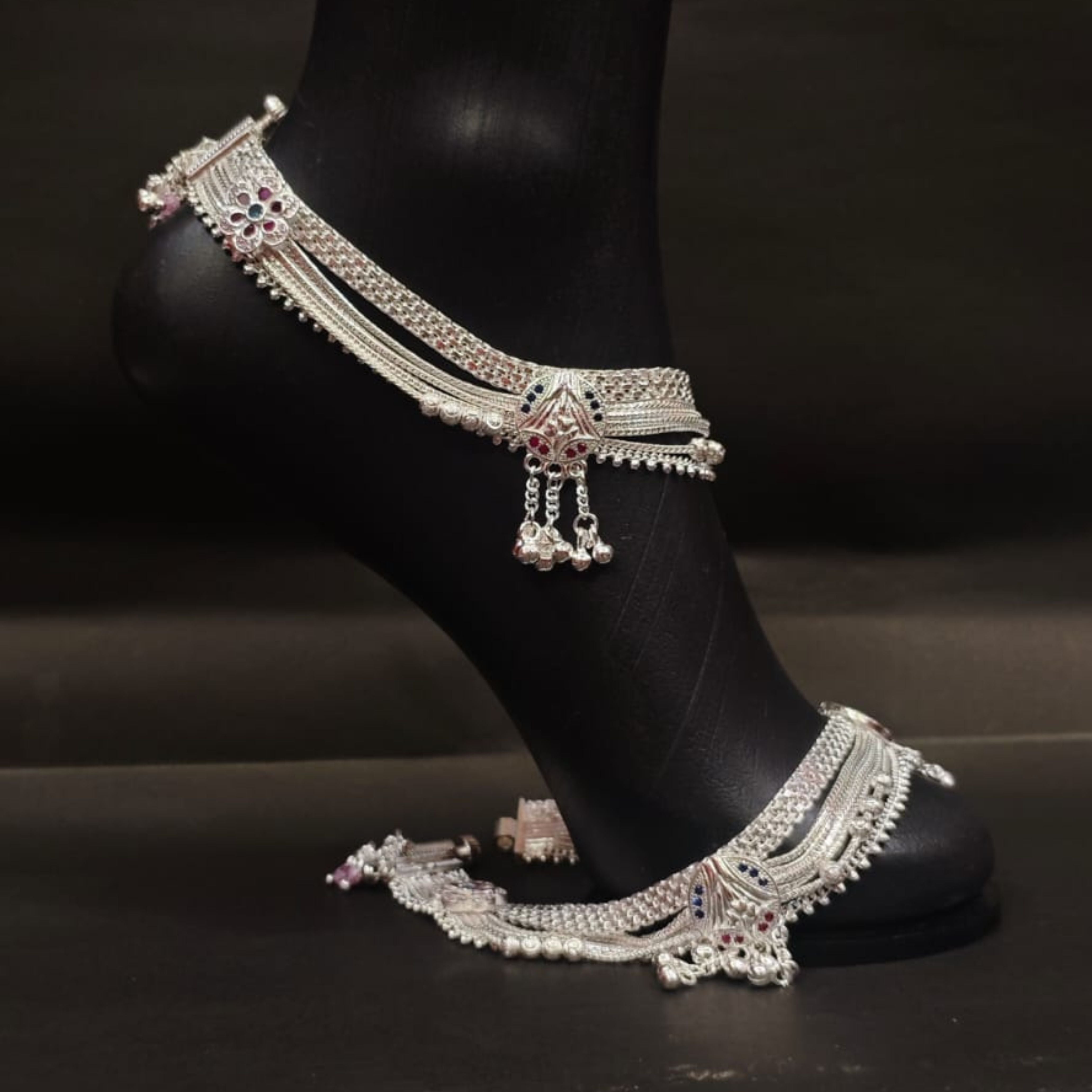 Rangriti Silver Payal