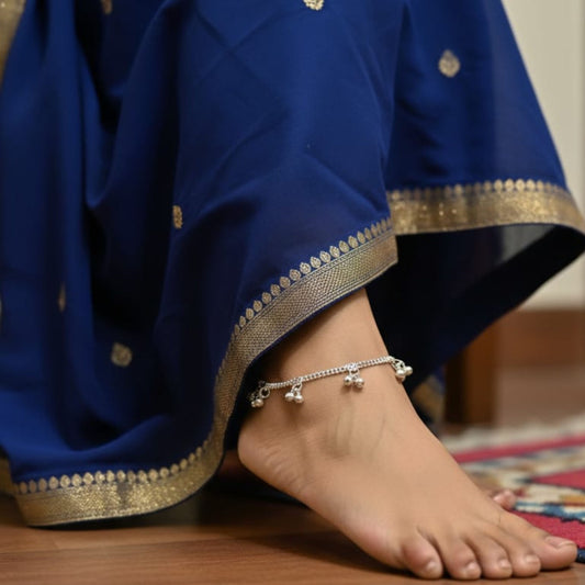 Spiral Drop Silver Payal