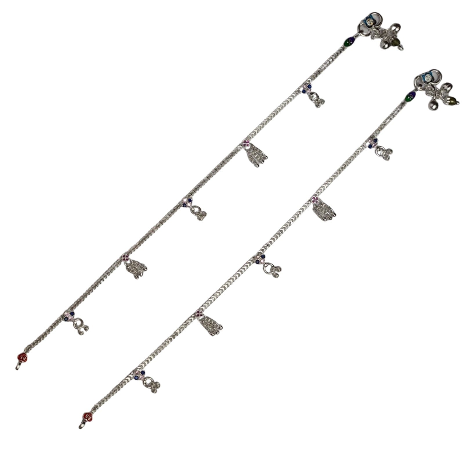 Leaf Tassel Silver Payal