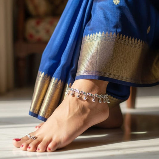 Twist Design Silver Payal