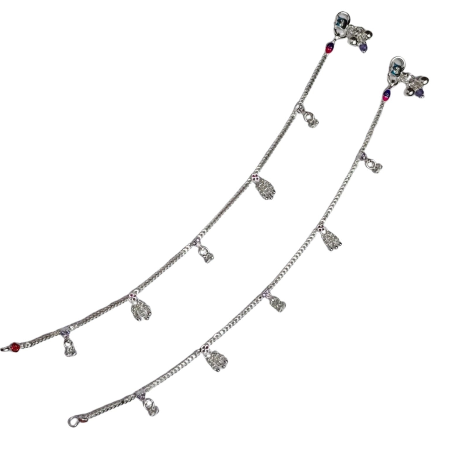 Jhumki Tassel Silver Payal