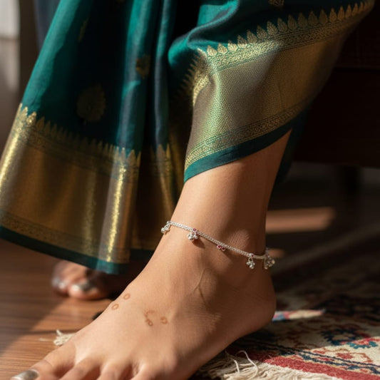 Ghungroo Charm Silver Payal