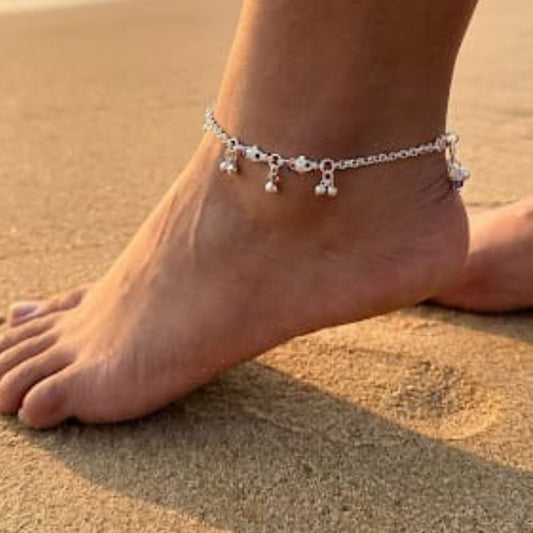 Rainbow Charm Silver Payal