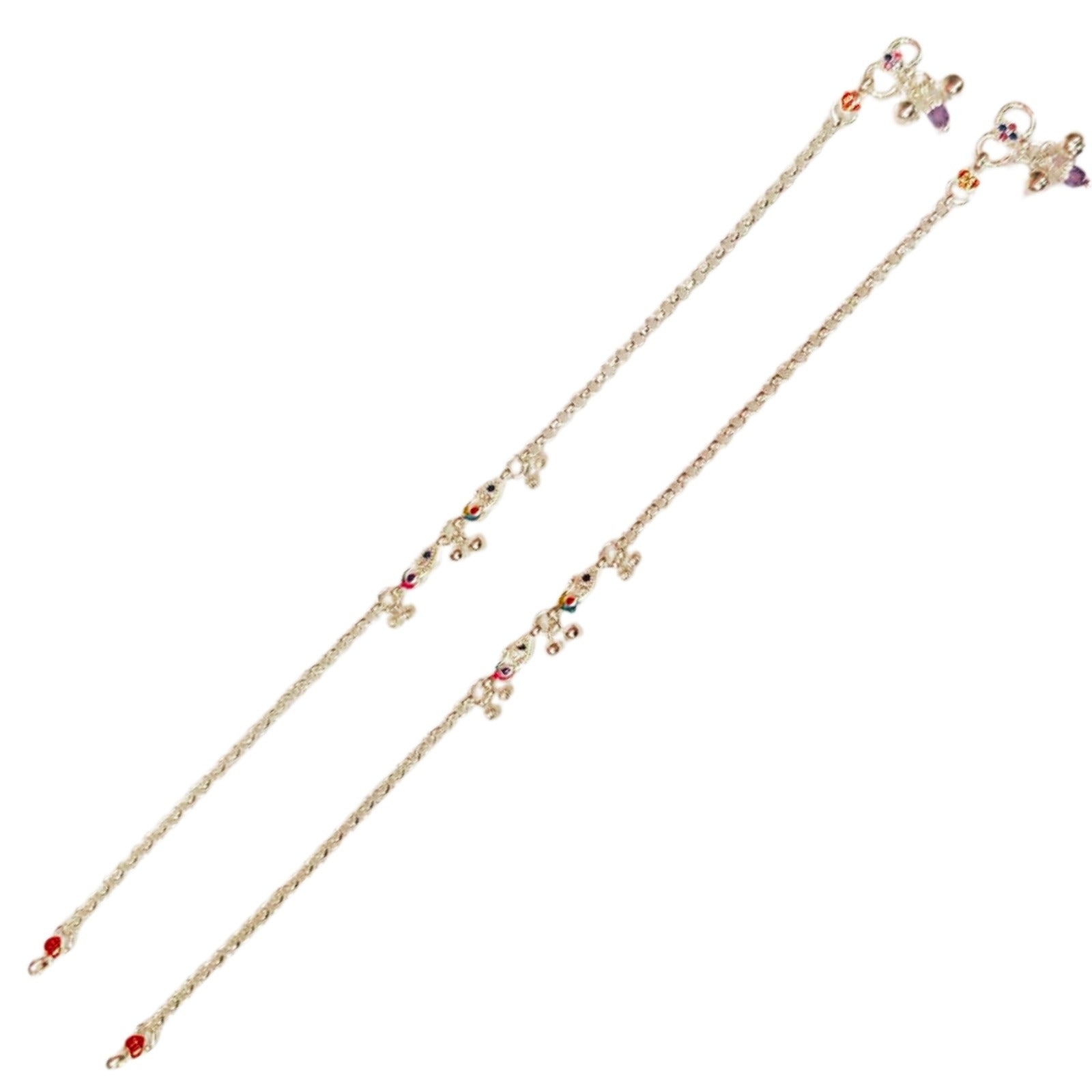 Rainbow Charm Silver Payal