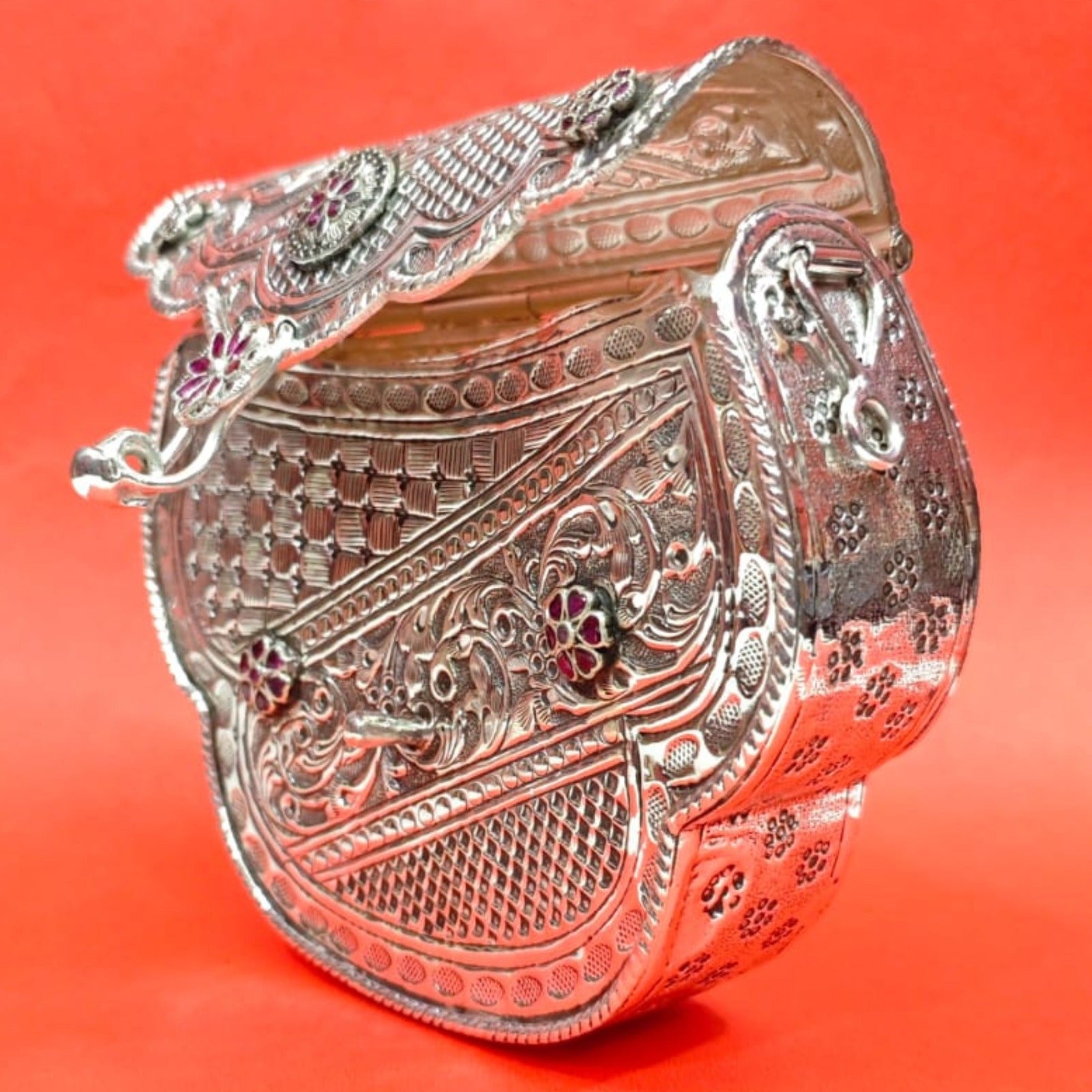 Royal Floral Sterling Silver Clutch