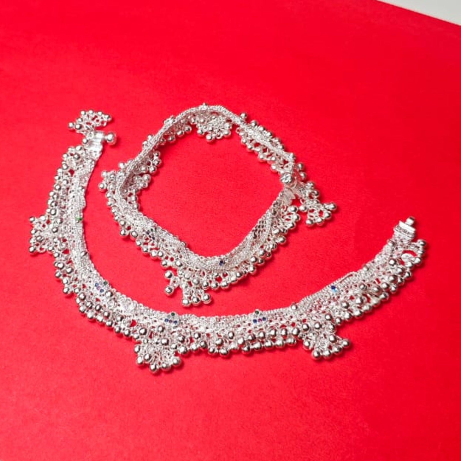 Silver Maharani Ghungroo Payal (Pair)