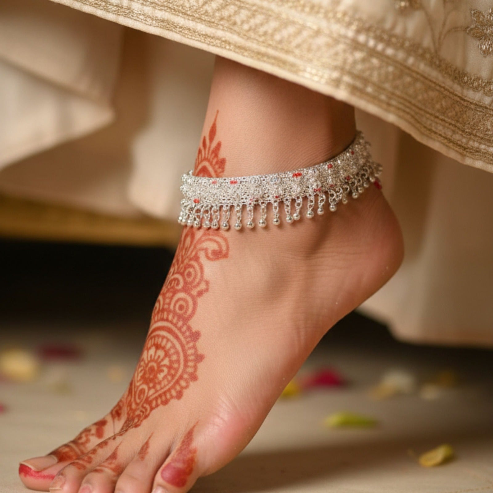 Silver Arohi Ghungroo Payal (Pair)