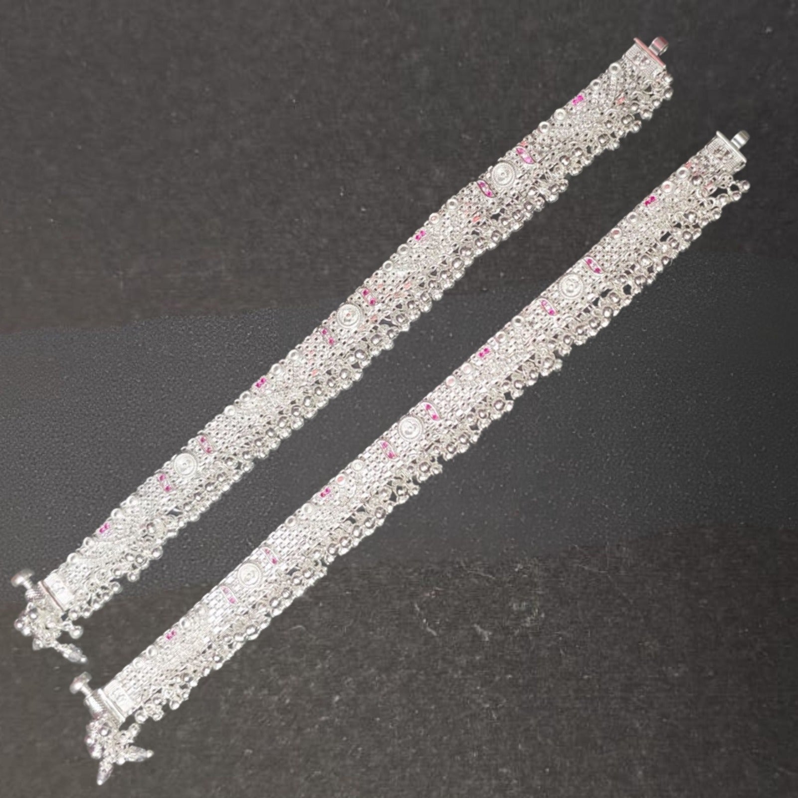 Silver Vaidehi Ghungroo Payal (Pair)