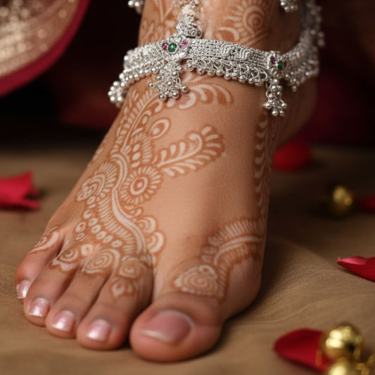 Silver Navya Ghungroo Payal (Pair)