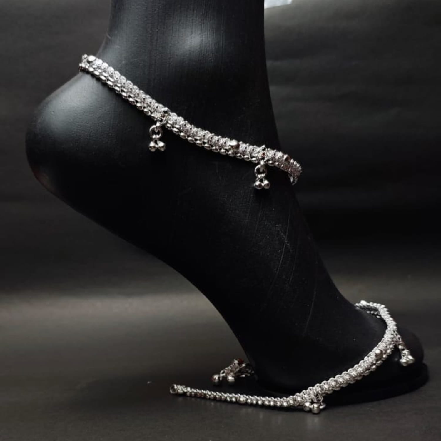 Silver Twin Jingle Payal