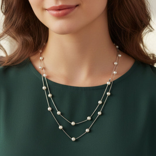 Double Layer Pearl Bead Chain