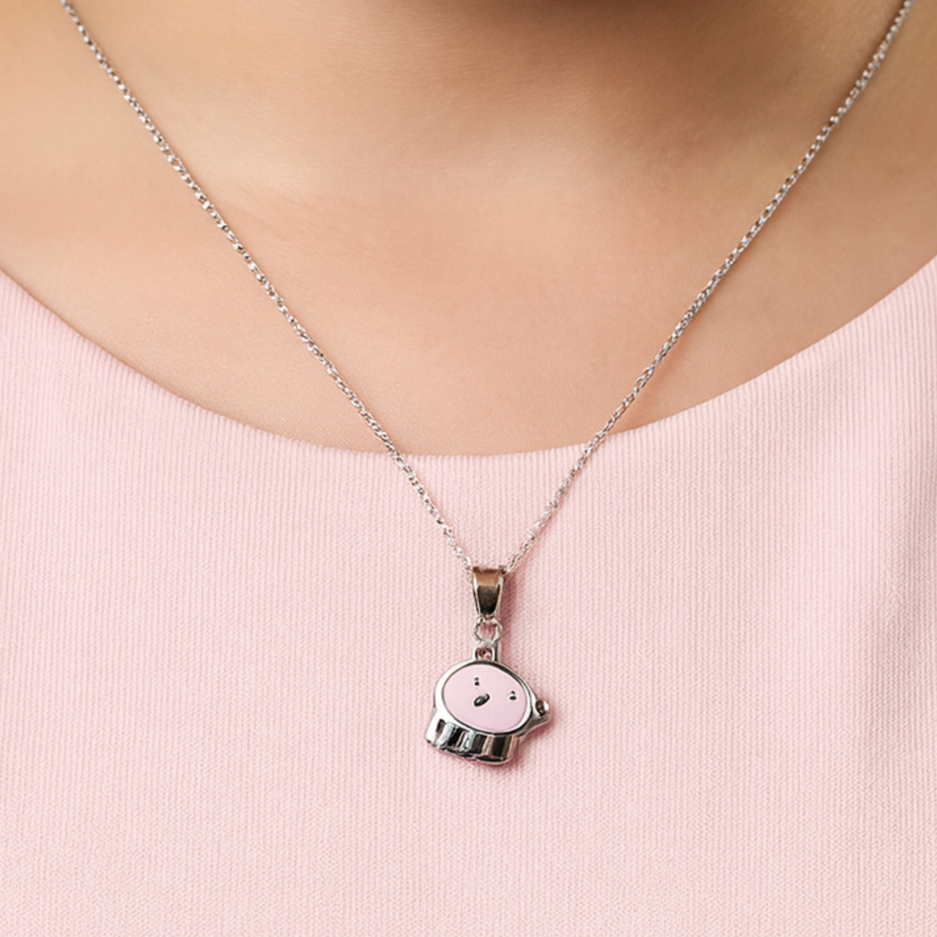 Blush Bark Pendant With Chain