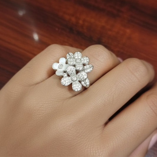 Crystal Blossom Trio  Ring
