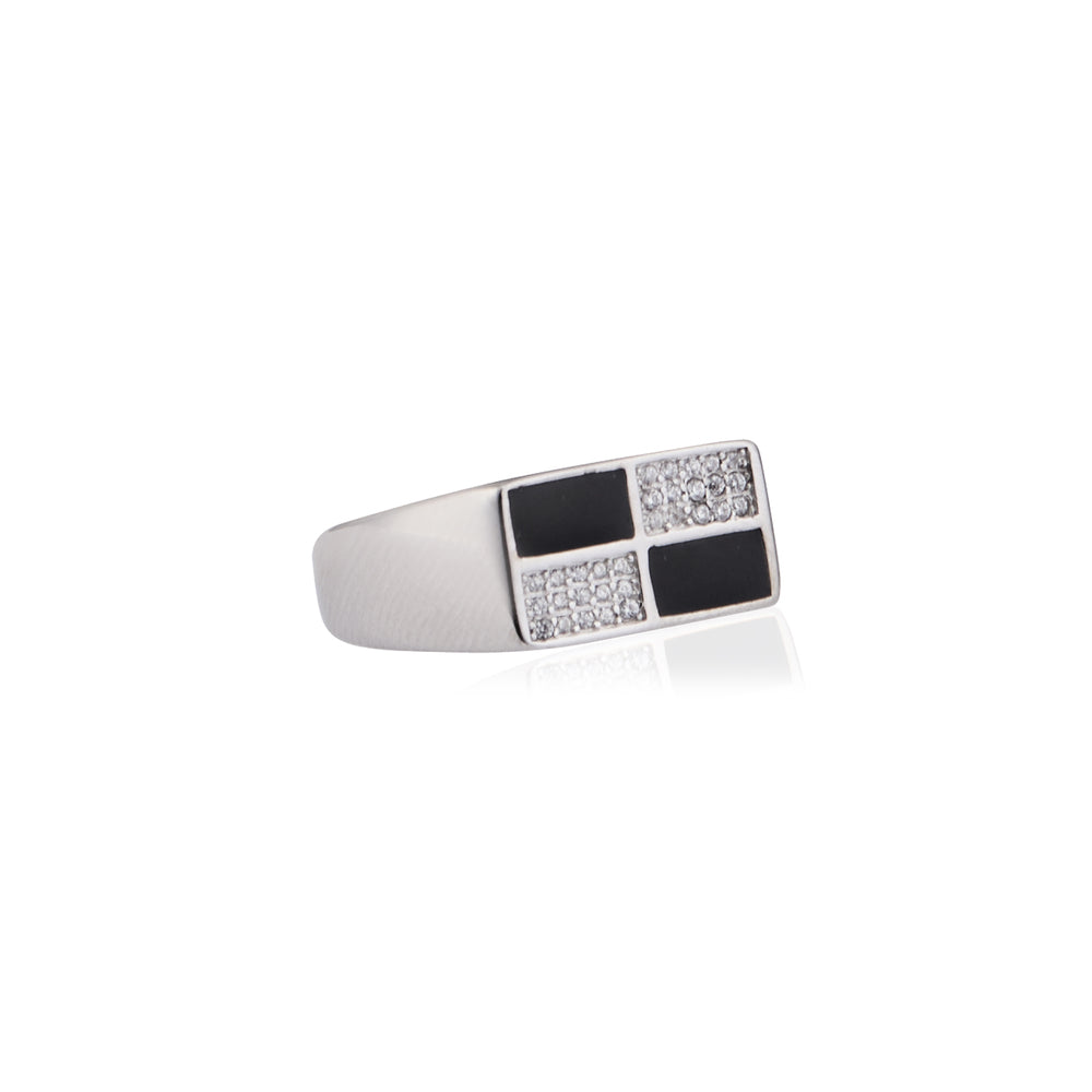 Black Rhinestone Ring