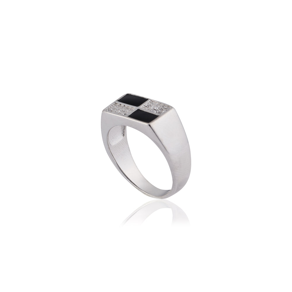 Black Rhinestone Ring