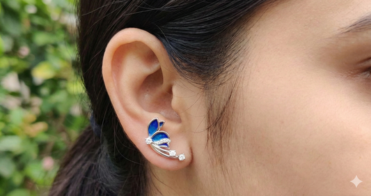 Blue Petal Stud Earring