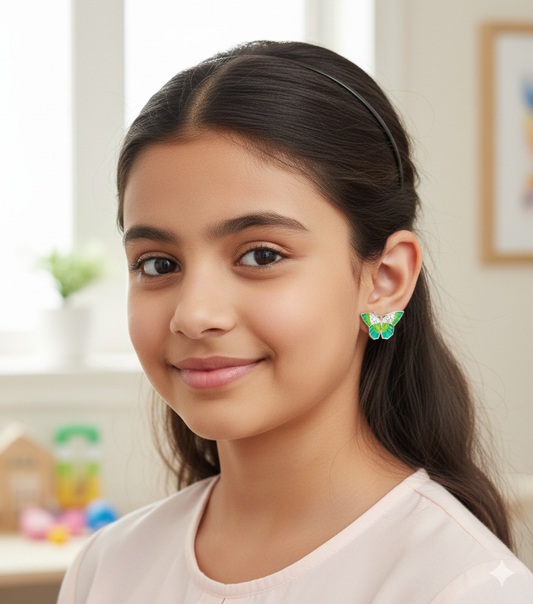 Tropical Shine Sterling Butterfly Studs