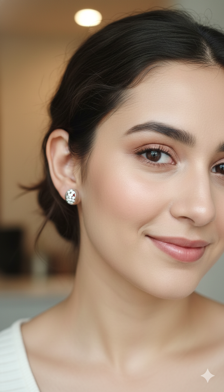 Sparkle Pebble Stud Earrings