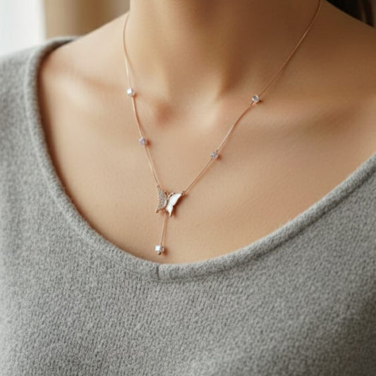 Silver Butterfly Charm Necklace