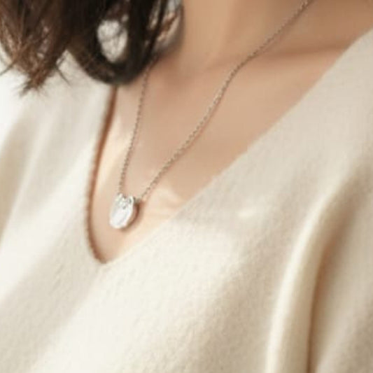 Silver Floral Pearl Accent Necklace