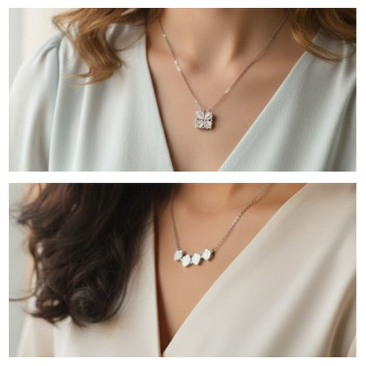 Silver Heart Bloom Necklace