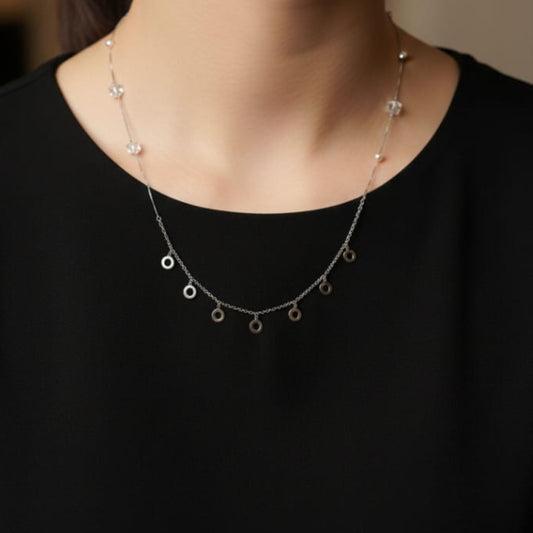 Silver Circle Charm Necklace