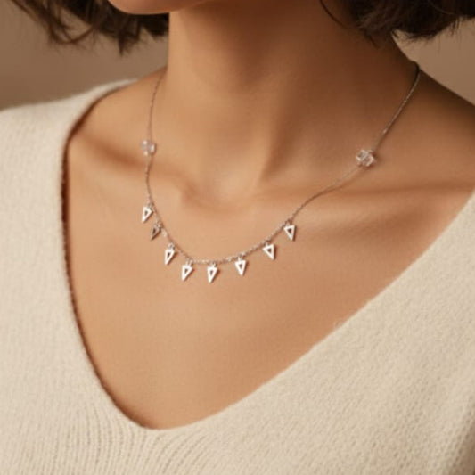 Silver Triangle Charm Necklace