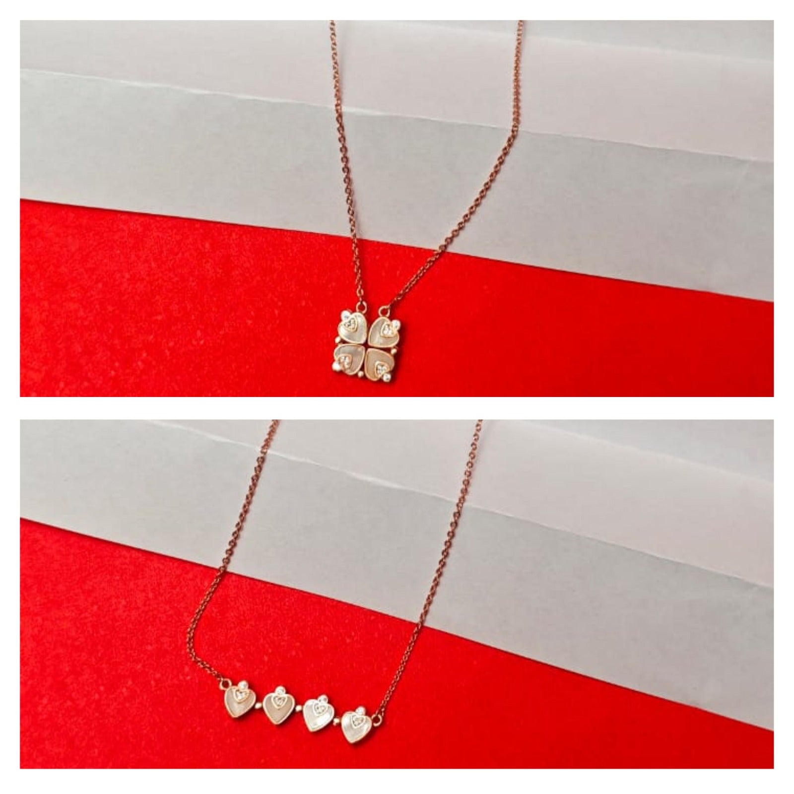 Silver Blush Heart Bloom Necklace